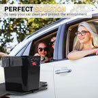 Large Black Car Trash Can Waterproof & Leakproof Car Garbage Bin with Floor Mat Clip, Anti-Slip Design, Portable Auto Trash Container for Car, SUV, Truck, or Van Durable & Easy to Clean