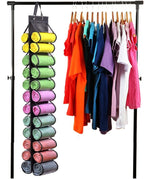 Legging Storage Bag Storage Hanger Can Holds 24 Leggings or Shirts Jeans Compartment Storage Hanger, Foldable Leggings Organi