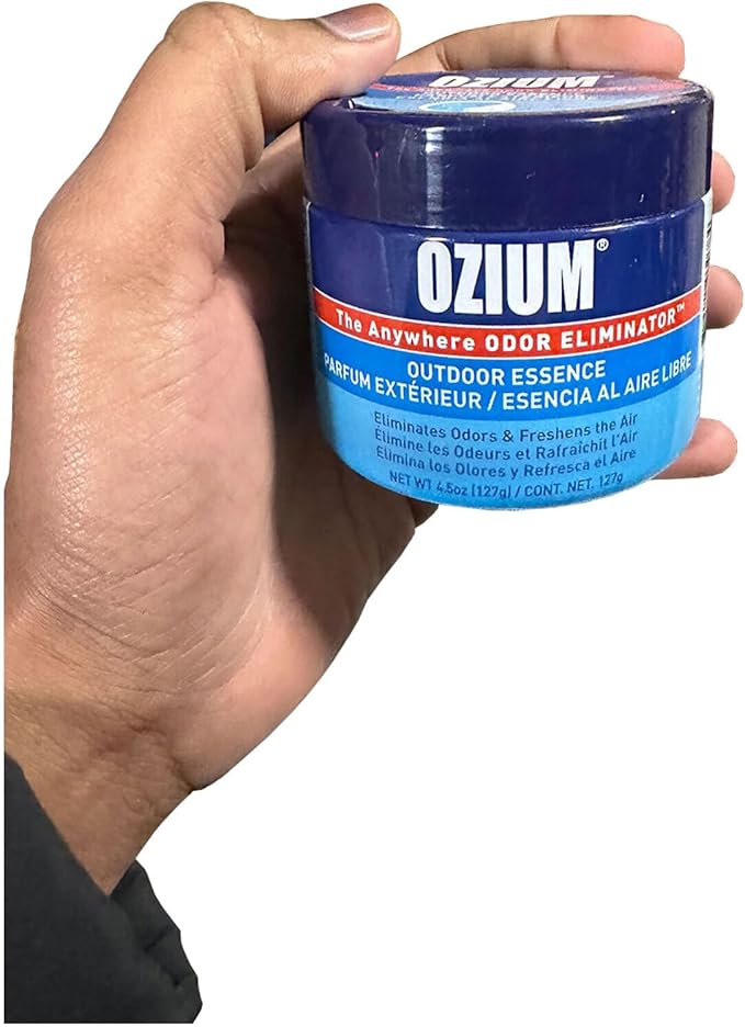 Ozium 4.5 Oz. Odor Eliminating Gel for Homes, Cars, Offices and More (Original + Carbon Black + Outdoor Essence + That New Ca