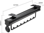 Pull Out Clothes Rail Extendable Pull Out Closet Rod - Wardrobe Pull-Out Trousers Rack, Pull Out Pants Rack Adjustable Closet