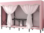 TIST Foldable Wardrobe Steel Storage Wardrobe Portable Wardrobe for Hanging Clothes 110cm/ 160cm/ 215cm Large Wardrobe(Pink,2