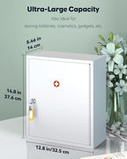 Uniclife Wall Mount Medicine Cabinet with Key Lock Locking First Aid Cabinet Lockable Medical Cabinet Large Capacity Medicine