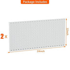 TORACK 2-Pack 12x24 inch Metal Pegboard Panels for Garage Wall, Tool Storage Pegboard for Workbench, Workshop, Tools Organize
