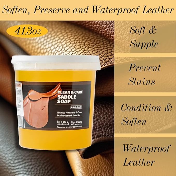 EQUI - CARE: Clean & Care Saddle Soap, Glycerin-Based soap with Added Moisturizers Designed to Clean and Condition Leather. K