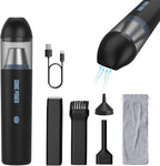 Portable Cordless Car Vacuum, 15000Pa High Suction Handheld Vacuum Cleaner, 2-in-1 Vacuum & Blower, with 4 Attachments & Port