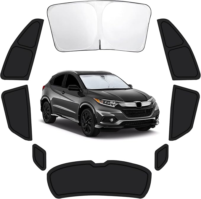 6PCS Car Window Shades for Honda HR-V 2016-2022, Window Covers for HRV Windshield Side Rear Windows, Full Set Privacy Protection Car Sunshade with UV Blocking for Camping Napping