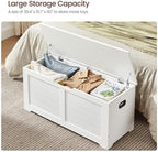 VASAGLE Storage Chest, Storage Bench with 2 Safety Hinges, Farmhouse Style, 15.7 x 39.4 x 18.1 Inches, for Entryway, Bedroom,