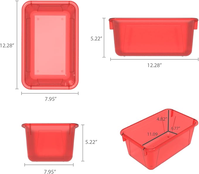 Storex Small Cubby Bin, 12.2 x 7.8 x 5.1 Inches, Assorted Candy, 5-Pack (62490U05C)