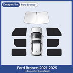 Car Window Shades for Ford Bronco（4-Door，no for Sport） 2021-2025, Full Car Window Covers for Privacy, Sunshades for Bronco Front Rear Windshield Side Windows to Block UV and Protect Privacy(7pcs)