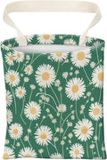 Car Trash Can, Cute Car Trash Bag, Hanging Car Organizer and Storage Bag, Trash Bin for Car Accessories, Vehicle, Travelling, Camping White Green Floral