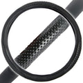 BDK Sporty Two Tone Ergonomic Grip Steering Wheel Cover - Massaging Gel Grip for Standard Size Wheels 14.5-15 inch Black/Blac