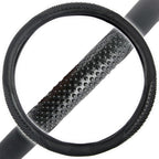 BDK Sporty Two Tone Ergonomic Grip Steering Wheel Cover - Massaging Gel Grip for Standard Size Wheels 14.5-15 inch Black/Blac