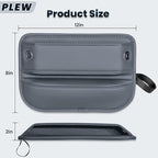 2-Pack Car Seat Gap Filler Organizer - Upgraded Anti-Slip Strap Design - Premium Leather Side Console Pocket - Prevent Phone Falling - Universal Fit Car Essentials for SUV, Truck & Sedan, Grey