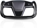 Steering Wheel Cover for Tesla Yoke Steering Wheel Cover Customzied for Tesla Model S 2021-Present/Model X 2021-Present Accessories,Anti-Slip,Comfortable Grip,Breathable,Bright Black