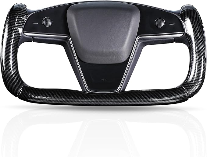 Steering Wheel Cover for Tesla Yoke Steering Wheel Cover Customzied for Tesla Model S 2021-Present/Model X 2021-Present Accessories,Anti-Slip,Comfortable Grip,Breathable,Bright Black