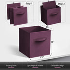 Sorbus 13 Inch Storage Bins - Sturdy Collapsible Fabric Storage Cubes with Handle - 8 Foldable Baskets for Organizing Clothes