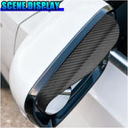 YoRise 2PCS 2-in-1 Car Blind Spot Mirrors with Rain Guard, 360° Adjustable Carbon Fiber Automotive Side Rear View Mirror, Universal Exterior Reversing Accessories for SUV Truck (Black)