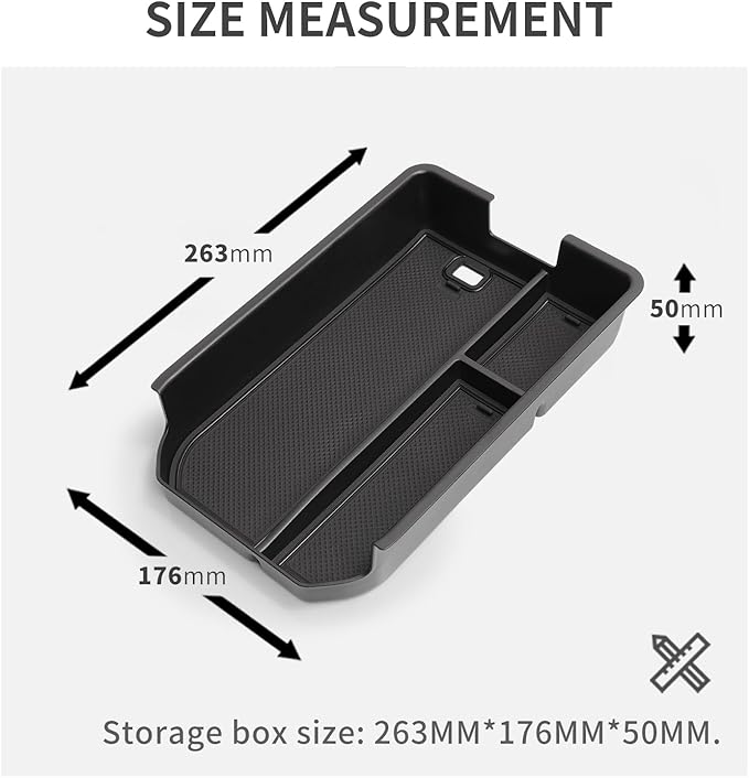 SMABEE Center Console Organizer Compatible with Toyota Land Cruiser 250 Prado J250 LC250 2024 2025 2026 Accessories Interior ABS Armrest Storage Box Tray Organizer Insert (Not Fit Cool Box)