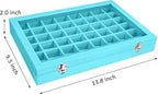 Vicoter Velvet Jewelry Tray 48 Compartments Jewelry Display Organizer with Transparent Cover Rings, Earrings, Necklaces, Pend