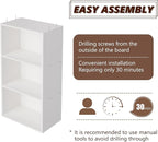 Wooden 3 Cube Storage Organizer, 3 Tier Low Bookcase Freestanding Storage Display Organizer,Versatile Cubes Shelf and Cubby U