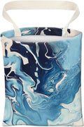 Car Trash Can, Cute Car Trash Bag, Hanging Car Organizer and Storage Bag, Trash Bin for Car Accessories, Vehicle, Travelling, Camping Luxury Blue White Marble