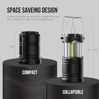 Lichamp LED Camping Lantern, 4 Pack Battery Powered Flashlight for Power Outages, Portable Collapsible Hanging Light Essentia