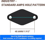 2PC Aluminum AMPS to 17mm Ball Adapter, Compatible with Garmin Nuvi/Dezl/Drive/Drivesmart/Zumo/RV and More, Drill Mount Ball Plate Base Meets Industry Standard AMPS Hole Pattern