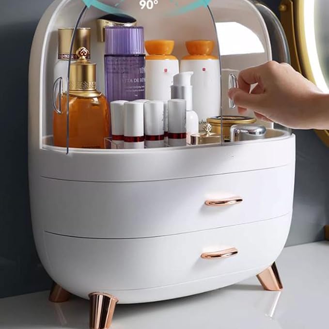 Makeup Organizer Box Cosmetic Display Cases,Makeup Organizer Box for Vanity, Storage Box Cabinet with Drawers and Transparent