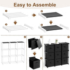 9 Cube Storage Organizer with Shelf Back to School Boxes 11 Inch Toy Storage Bins Closet Organizers Drawers Fabric Dresser fo