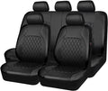 Universal Deluxe Pu Luxury Vinyl Faux Leather Car Seat Covers Full Set, Airbag Compatible, Breathable, Fit for Cars, Trucks, 