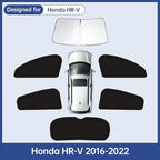 6PCS Car Window Shades for Honda HR-V 2016-2022, Window Covers for HRV Windshield Side Rear Windows, Full Set Privacy Protection Car Sunshade with UV Blocking for Camping Napping