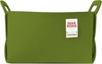 Collapsible Felt OLIVE Storage Bin Large 14.6"x9.4"x9.4" – Foldable Basket with Handles for Closet, Laundry Room Organization