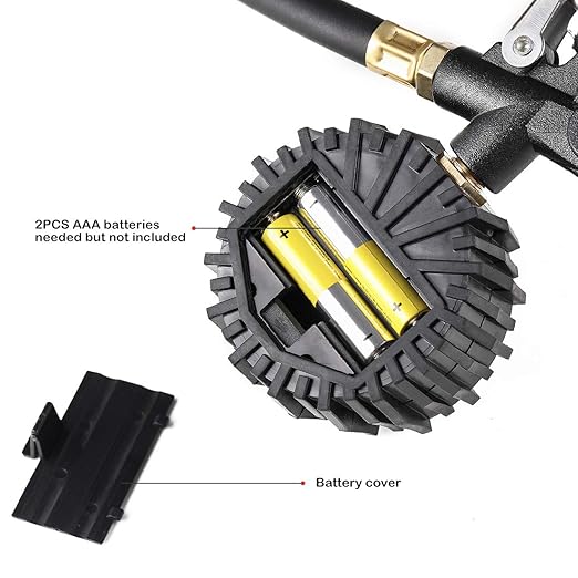 CZC AUTO Digital Tire Inflator Pressure Gauge, LED Display Tyre Deflator Gage with Dual Head Chuck Rubber Hose MNPT Fitting, Compatible with Air Pump Compressor for Truck RV Car Motorcycle Bike Bus