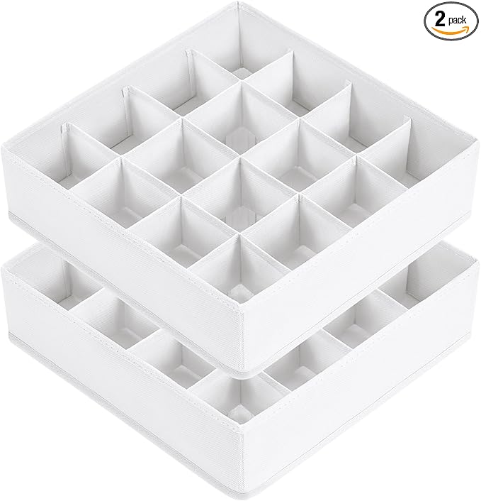 Joyoldelf Sock Drawer Organizer Divider, 16-Cell Underwear Organizers and Storage Fabric Drawer Organizer for Socks, Lingerie