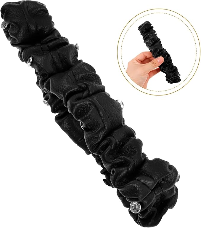 Cabilock Bling Rearview Mirror Cover Car Mirror Accessories Pu Scratch Resistant Elegant Car Interior