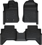 LASFIT Floor Mats for Ford Ranger 2026 2025 2024 SuperCrew Cab All Weather Truck Protector TPE Carpeted Floor Liners, Front and Rear Row, 3pc Black