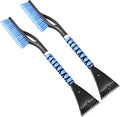 27" Snow Brush and Ice Scrapers Detachable Pivoting, Soft Bristle Head,Foam Grip, for Car,Trucks,or SUV Window & Windshield Tool (2pcs)