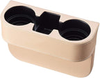BEIGE Multifunctional Car Cup Holder Car Seat Organizer Gap Filler Bottle Phone Storage Organizer