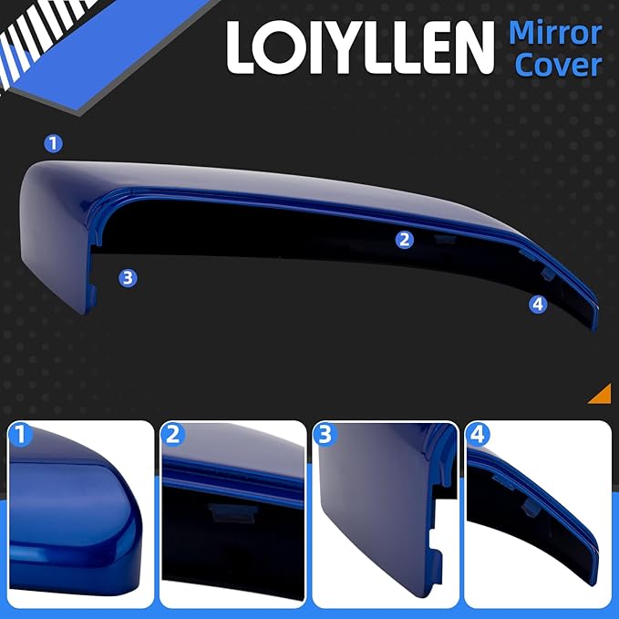 Passenger Side Mirror Cover Replacement for Honda Civic 2016-2021, Insight 2019-2021 - Right Side Mirror Covers, Rear View Mirrors Cap Dazzling Blue