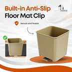 Car Trash Can Waterproof Vehicle Garbage Bin, Leakproof Anti Slip Floor Mat Clip Trash Bag Holder for Car, Truck, SUV, Van Portable Auto Trash Container with Stability Clips (Mocha, Small)