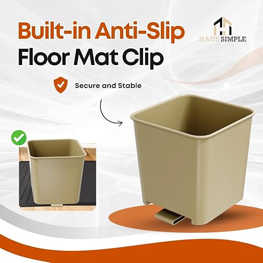 Car Trash Can Waterproof Vehicle Garbage Bin, Leakproof Anti Slip Floor Mat Clip Trash Bag Holder for Car, Truck, SUV, Van Portable Auto Trash Container with Stability Clips (Mocha, Small)