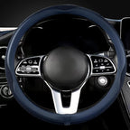 LKWLIKEI Car Steering Wheel Cover, Universal 15 inch, The Latest Microfiber Leather Breathable Technology Fabric, Non-Slip, C