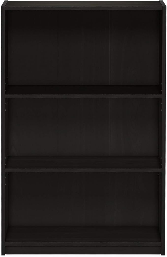 Furinno JAYA Book Shelf, 3-Tier Bookshelf, Bookcase with Adjustable Shelves, 9.5 x 24.5 x 40.3, for Organization and Storage,