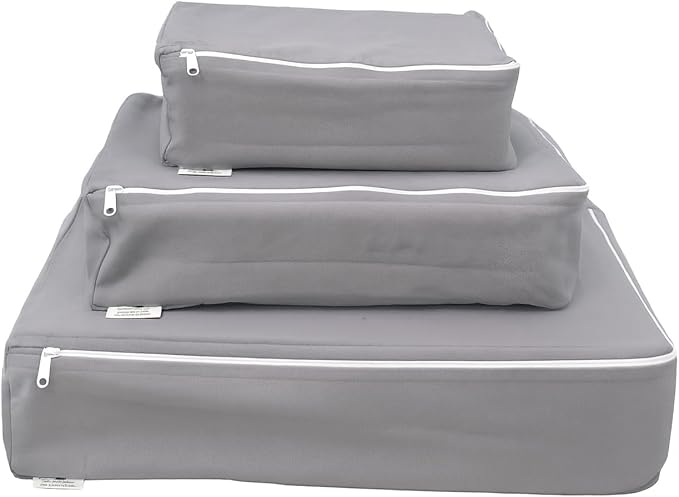Packing Cubes Bag Pure Canvas Travel Organizers (13"x10"x3") with Durable YKK Zippers for Clothes, Shoes & Luggage Storage (S