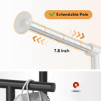 Double Clothing Rack, Clothes Rack for Hanging Clothes, Rolling Garment Rack with Adjustable Rod, White