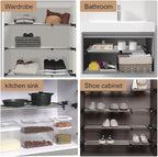 Hershii Expandable Closet Tension Shelf Rod Adjustable Metal Storage Rack Cabinet Organizer DIY Divider Separator Shelves for