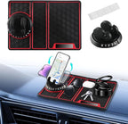 Car Anti Slip Mat Dashboard Tray Decorations Sticky Pad 4 in 1 Multi Functional with 360° Rotating Universal Phone Pad Holder