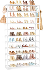 VILICK 11 Tiers Tall Wide Shoe Rack 55 Pairs Large Capacity Sturdy Durable Shoe Rack for Closet Metal Shoe Organizer Shelf wi