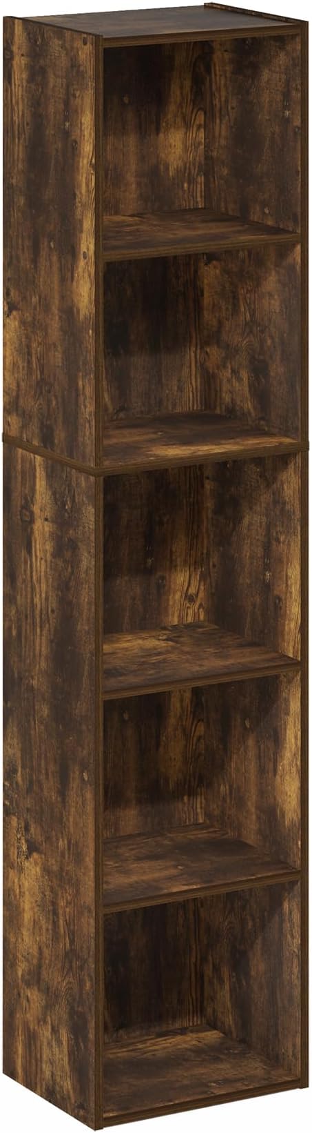 Furinno PASIR Book Shelf, 5-Tier Modern Bookshelf, Open Shelves Bookcase 9 x 12 x 52, Easy Assembly, for Living Room, Bedroom