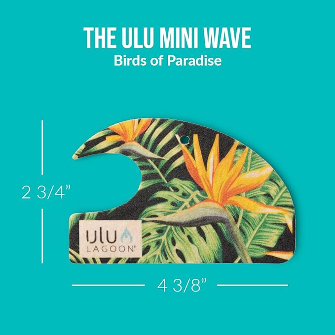 ulu Lagoon Hanging Car Air Freshener | Tropical Beach Coconut Surf Wax Scent Mini Wave | Long Lasting Car Freshener, Closet a